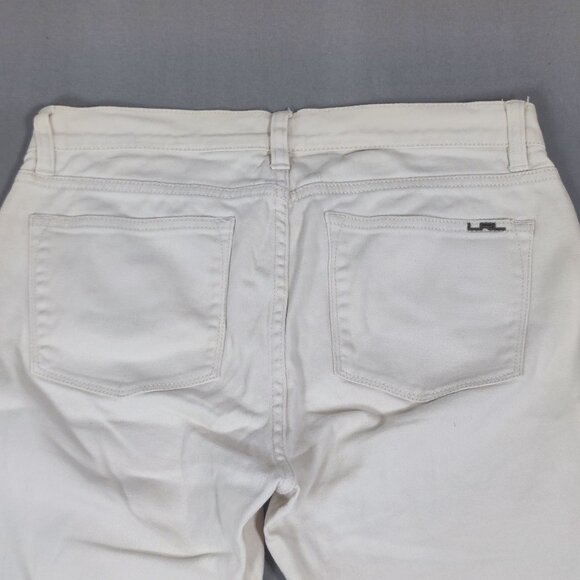 LRL Lauren Jeans by Ralph Lauren women's size 8 white ankle crop straight leg - Picture 4 of 12